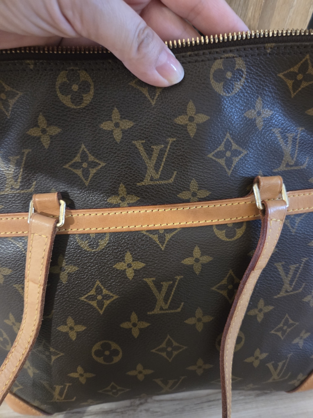 Louis Vuitton Brown Monogram Canvas Shoulder Tote - Picture 10 of 12